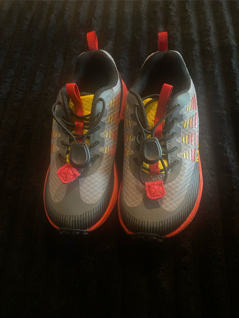 Merrell Gray, Red & Yellow Kids Trail Sneakers